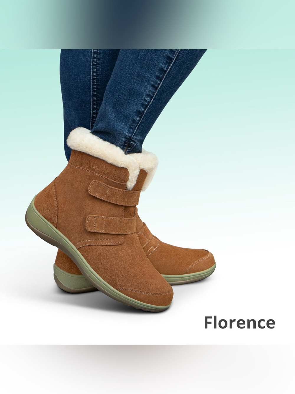 Orthofeet Florence - Women's Boot with Adjustable Straps Sz 7W